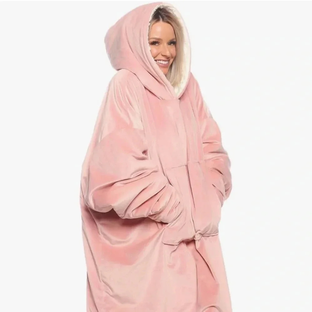 The Comfy Original Oversized Microfiber & Sherpa Lined Wearable Blanket Pink O/S